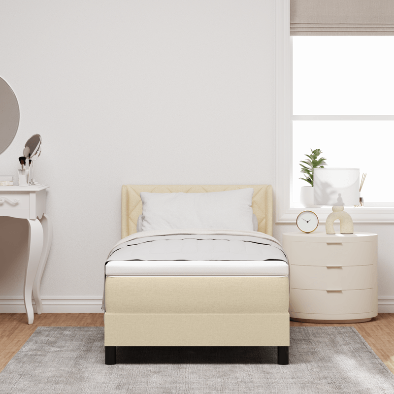 Casa si Gradina - Mobilier - Paturi si accesorii - Paturi - Pat Box Spring  cu Saltea Crem 100x200 cm Fabrica - Infinity.ro