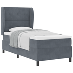 Casa si Gradina - Mobilier - Paturi si accesorii - Paturi - Pat box spring cu saltea, gri inchis, 90x190 cm, catifea - Infinity.ro