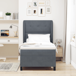 Casa si Gradina - Mobilier - Paturi si accesorii - Paturi - Pat box spring cu saltea, gri inchis, 90x190 cm, catifea - Infinity.ro