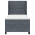 Casa si Gradina - Mobilier - Paturi si accesorii - Paturi - Pat box spring cu saltea, gri inchis, 90x190 cm, catifea - Infinity.ro