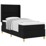 Casa si Gradina - Mobilier - Paturi si accesorii - Paturi - Pat cu saltea cu cadru negru 100x200 cm din stofa - Infinity.ro