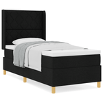 Casa si Gradina - Mobilier - Paturi si accesorii - Paturi - Pat cu saltea cu cadru negru 100x200 cm din stofa - Infinity.ro