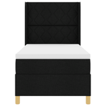 Casa si Gradina - Mobilier - Paturi si accesorii - Paturi - Pat cu saltea cu cadru negru 100x200 cm din stofa - Infinity.ro