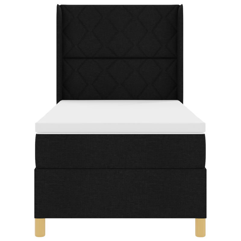 Casa si Gradina - Mobilier - Paturi si accesorii - Paturi - Pat cu saltea cu cadru negru 100x200 cm din stofa - Infinity.ro