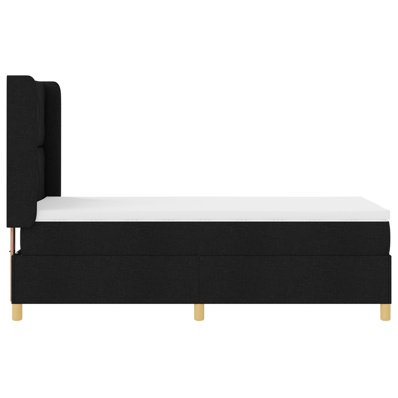 Casa si Gradina - Mobilier - Paturi si accesorii - Paturi - Pat cu saltea cu cadru negru 100x200 cm din stofa - Infinity.ro