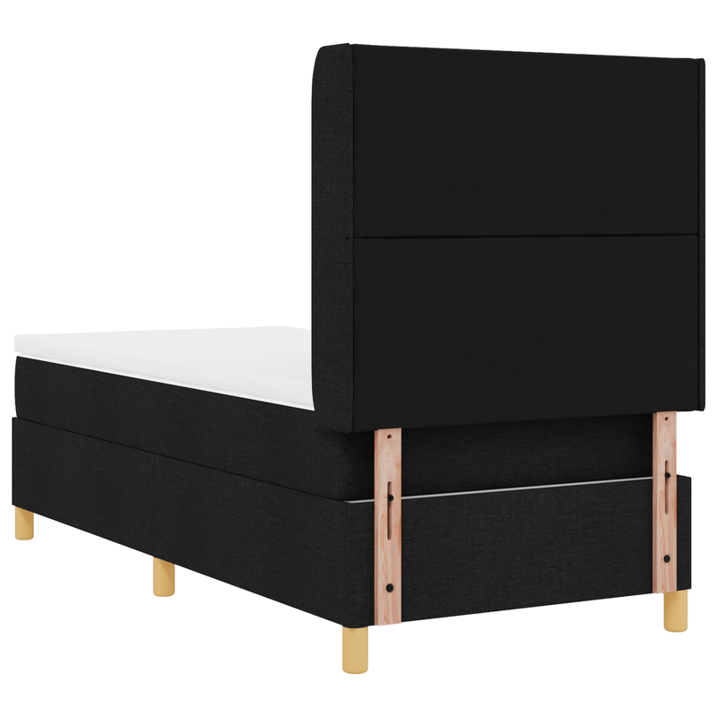 Casa si Gradina - Mobilier - Paturi si accesorii - Paturi - Pat cu saltea cu cadru negru 100x200 cm din stofa - Infinity.ro