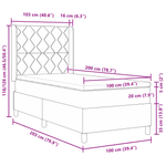 Casa si Gradina - Mobilier - Paturi si accesorii - Paturi - Pat cu saltea cu cadru negru 100x200 cm din stofa - Infinity.ro