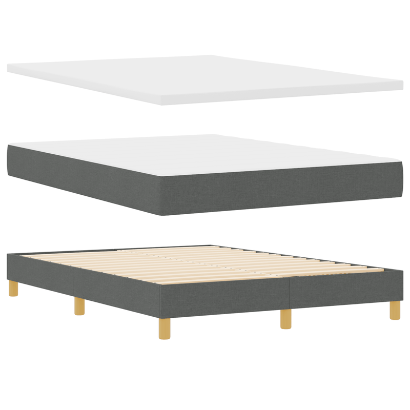 Casa si Gradina - Mobilier - Paturi si accesorii - Paturi - Pat cu somiera  cu saltea gri inchis 140x190 cm din tesatura - Infinity.ro
