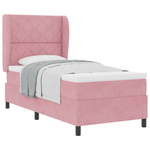Casa si Gradina - Mobilier - Paturi si accesorii - Paturi - Pat box spring cu saltea, roz, 90x190 cm, catifea - Infinity.ro