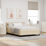 Casa si Gradina - Mobilier - Paturi si accesorii - Paturi - Pat Box Spring  cu Saltea Crem 160x200 cm Fabric - Infinity.ro