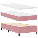 Casa si Gradina - Mobilier - Paturi si accesorii - Paturi - Pat box spring cu saltea, roz, 90x190 cm, catifea - Infinity.ro