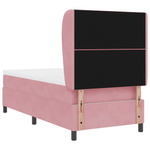 Casa si Gradina - Mobilier - Paturi si accesorii - Paturi - Pat box spring cu saltea, roz, 90x190 cm, catifea - Infinity.ro