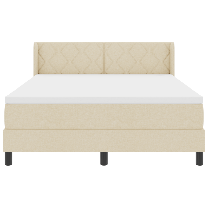 Casa si Gradina - Mobilier - Paturi si accesorii - Paturi - Pat Box Spring  cu Saltea Crem 160x200 cm Fabric - Infinity.ro
