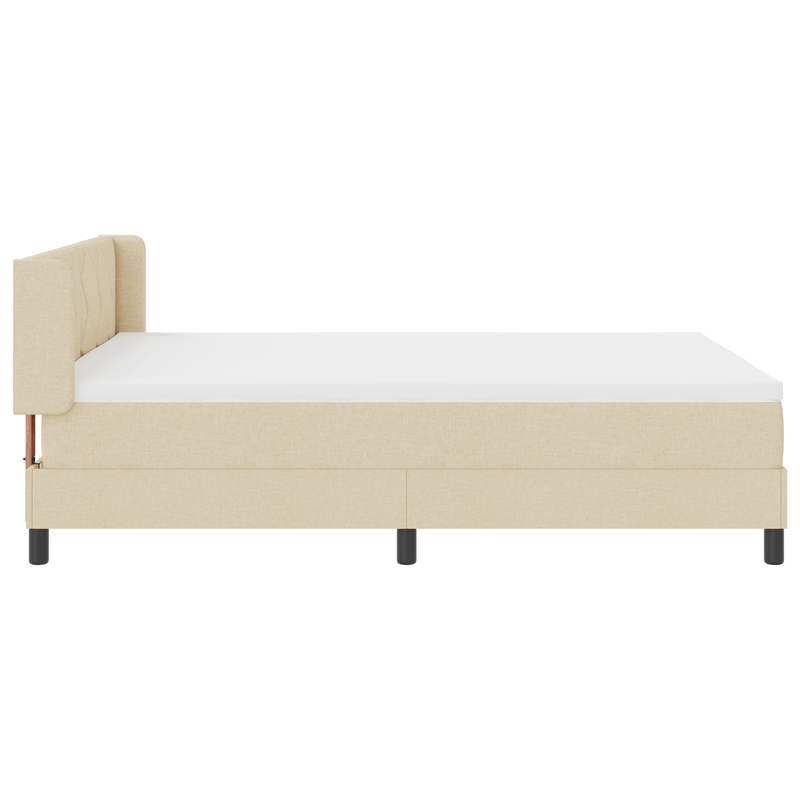 Casa si Gradina - Mobilier - Paturi si accesorii - Paturi - Pat Box Spring  cu Saltea Crem 160x200 cm Fabric - Infinity.ro