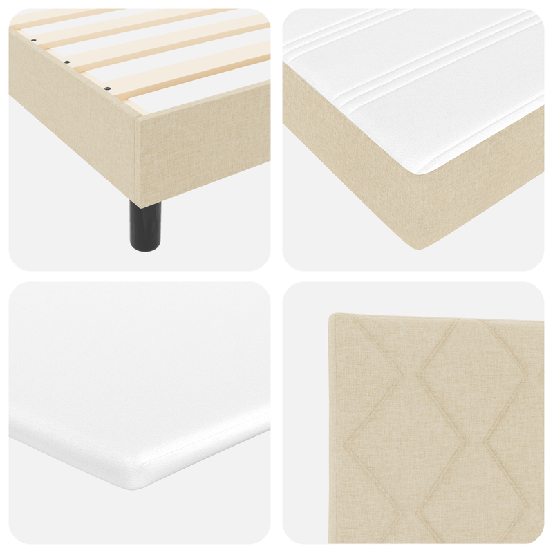 Casa si Gradina - Mobilier - Paturi si accesorii - Paturi - Pat Box Spring  cu Saltea Crem 160x200 cm Fabric - Infinity.ro