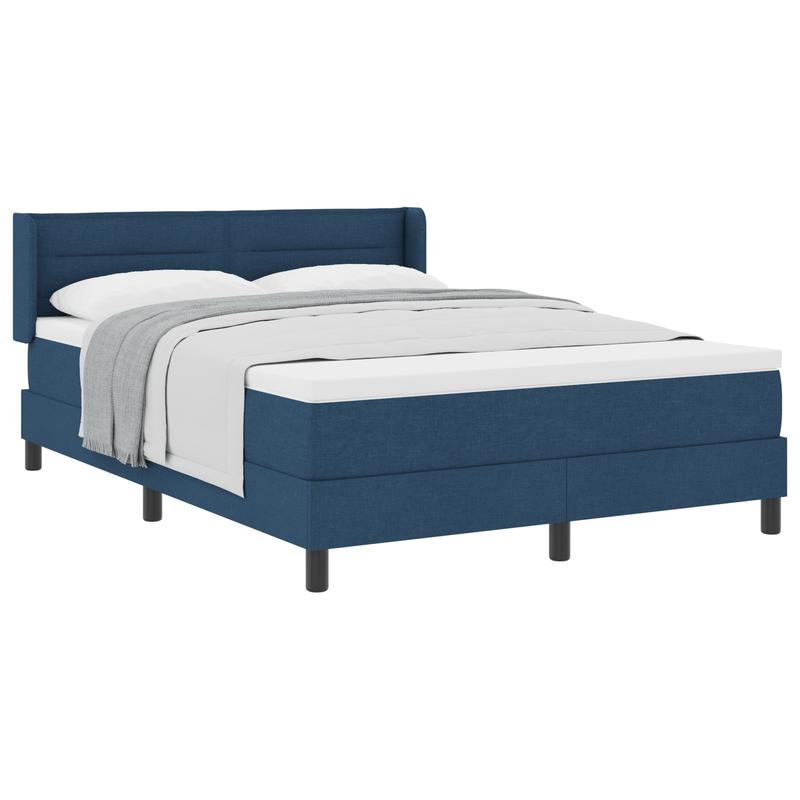 Casa si Gradina - Mobilier - Paturi si accesorii - Paturi - Pat Box Spring Albastru cu Saltea 160x200 cm Material textil - Infinity.ro