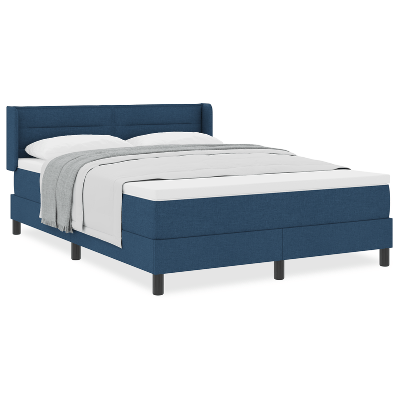 Casa si Gradina - Mobilier - Paturi si accesorii - Paturi - Pat Box Spring Albastru cu Saltea 160x200 cm Material textil - Infinity.ro