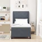 Casa si Gradina - Mobilier - Paturi si accesorii - Paturi - Pat box spring cu saltea, gri inchis, 90x200 cm, catifea - Infinity.ro