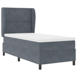 Casa si Gradina - Mobilier - Paturi si accesorii - Paturi - Pat box spring cu saltea, gri inchis, 90x200 cm, catifea - Infinity.ro