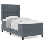 Casa si Gradina - Mobilier - Paturi si accesorii - Paturi - Pat box spring cu saltea, gri inchis, 90x200 cm, catifea - Infinity.ro