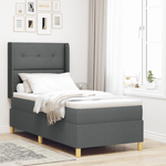 Casa si Gradina - Mobilier - Paturi si accesorii - Paturi - Pat box spring cu saltea, gri inchis, 80x200 cm, textil - Infinity.ro