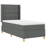 Casa si Gradina - Mobilier - Paturi si accesorii - Paturi - Pat box spring cu saltea, gri inchis, 80x200 cm, textil - Infinity.ro