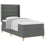 Casa si Gradina - Mobilier - Paturi si accesorii - Paturi - Pat box spring cu saltea, gri inchis, 80x200 cm, textil - Infinity.ro