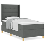 Casa si Gradina - Mobilier - Paturi si accesorii - Paturi - Pat box spring cu saltea, gri inchis, 80x200 cm, textil - Infinity.ro