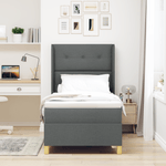 Casa si Gradina - Mobilier - Paturi si accesorii - Paturi - Pat box spring cu saltea, gri inchis, 80x200 cm, textil - Infinity.ro