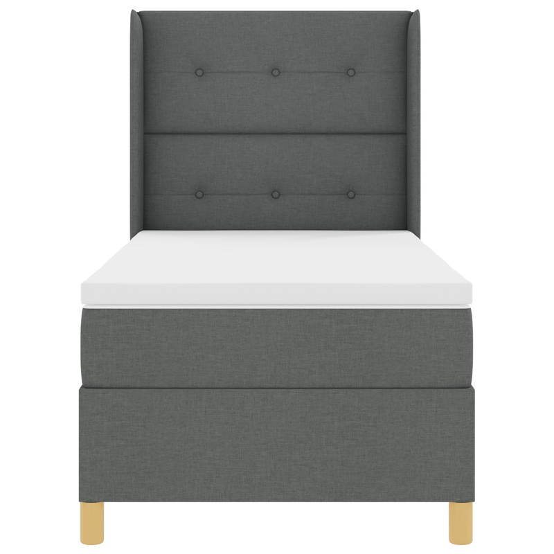 Casa si Gradina - Mobilier - Paturi si accesorii - Paturi - Pat box spring cu saltea, gri inchis, 80x200 cm, textil - Infinity.ro