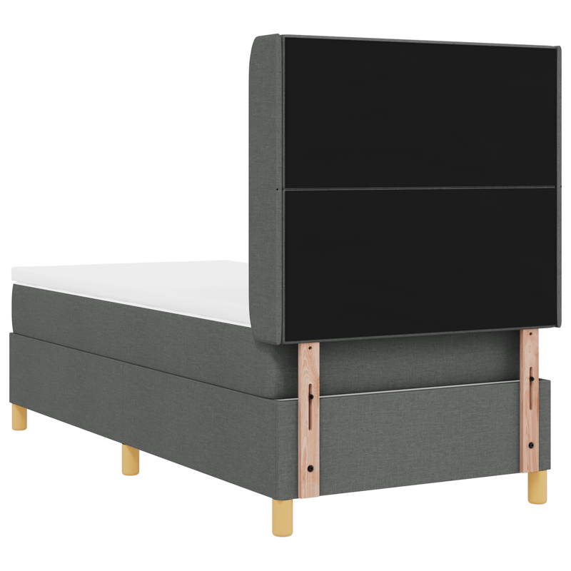 Casa si Gradina - Mobilier - Paturi si accesorii - Paturi - Pat box spring cu saltea, gri inchis, 80x200 cm, textil - Infinity.ro