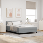 Casa si Gradina - Mobilier - Paturi si accesorii - Paturi - Pat cu Somier si Saltea cu LED Gri Deschis 160x200 cm Material Textil - Infinity.ro