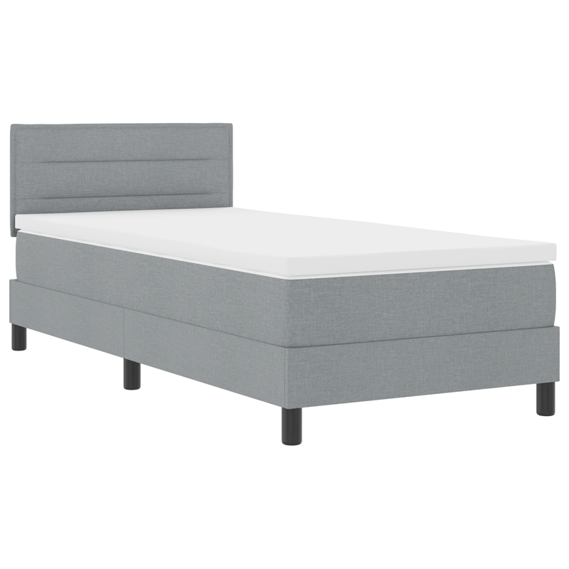Casa si Gradina - Mobilier - Paturi si accesorii - Paturi - Pat cu arcuri cu saltea & lumina LED gri 80x200 cm tesatura - Infinity.ro