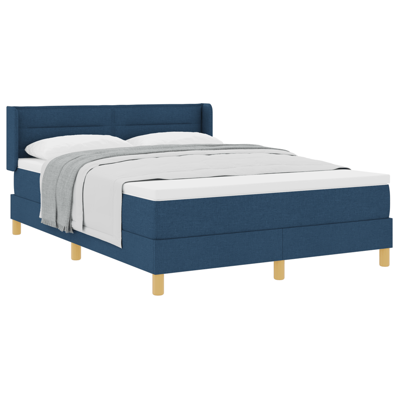 Casa si Gradina - Mobilier - Paturi si accesorii - Paturi - Pat cu arc cu saltea albastra 140x200 cm tesatura - Infinity.ro