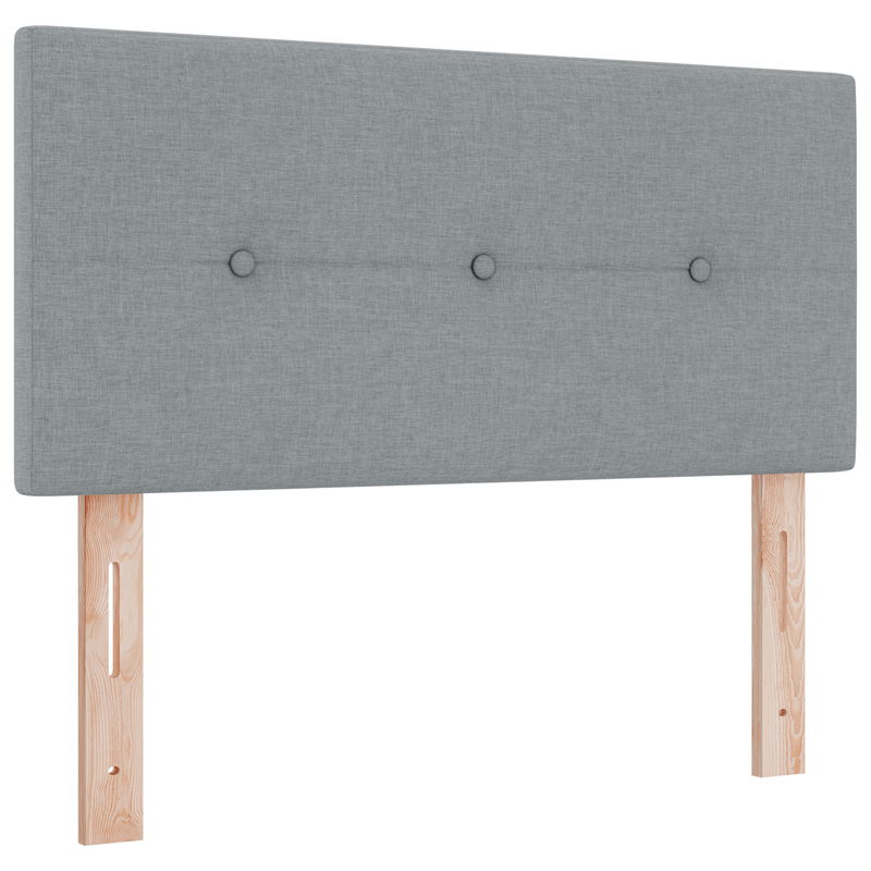 Casa si Gradina - Mobilier - Paturi si accesorii - Paturi - Pat cu arcuri si saltea gri deschis 90x190 cm material textil - Infinity.ro
