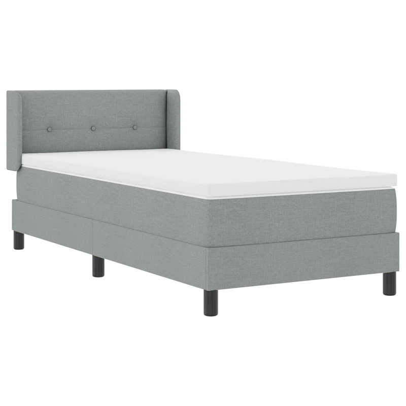 Casa si Gradina - Mobilier - Paturi si accesorii - Paturi - Pat cu arcuri si saltea gri deschis 90x190 cm material textil - Infinity.ro