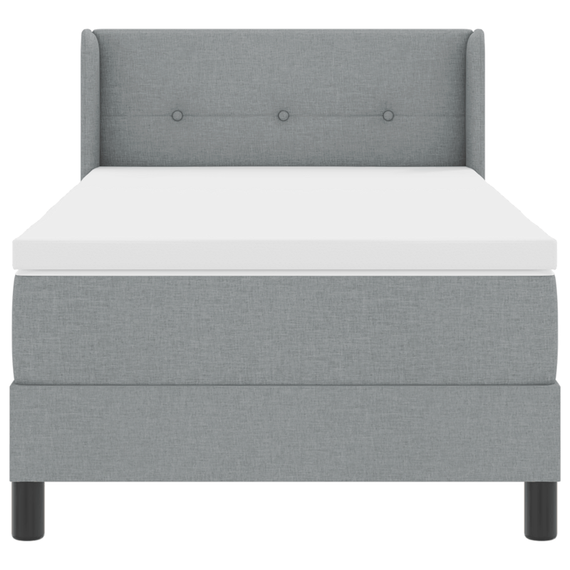 Casa si Gradina - Mobilier - Paturi si accesorii - Paturi - Pat cu arcuri si saltea gri deschis 90x190 cm material textil - Infinity.ro