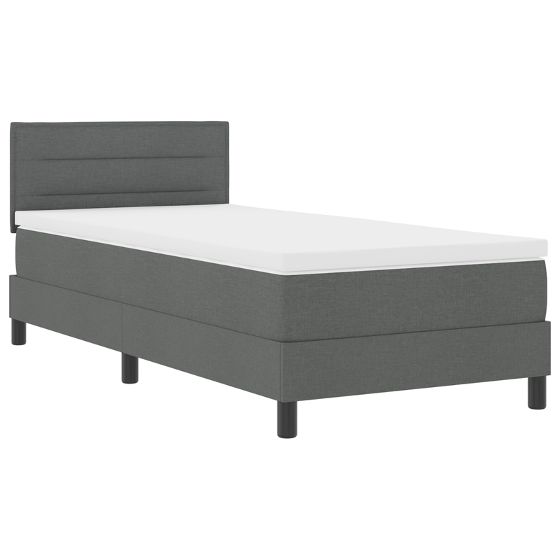 Casa si Gradina - Mobilier - Paturi si accesorii - Paturi - Pat cu arcuri si saltea & LED Gri Intunecat 80x200 cm Tesatura - Infinity.ro