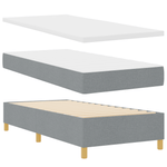 Casa si Gradina - Mobilier - Paturi si accesorii - Paturi - Pat box spring cu saltea, gri deschis, 100x200 cm, textil - Infinity.ro