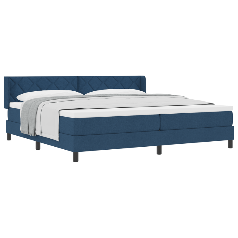Casa si Gradina - Mobilier - Paturi si accesorii - Paturi - Pat Box Spring  cu Saltea Albastra 200x200 cm Textil - Infinity.ro
