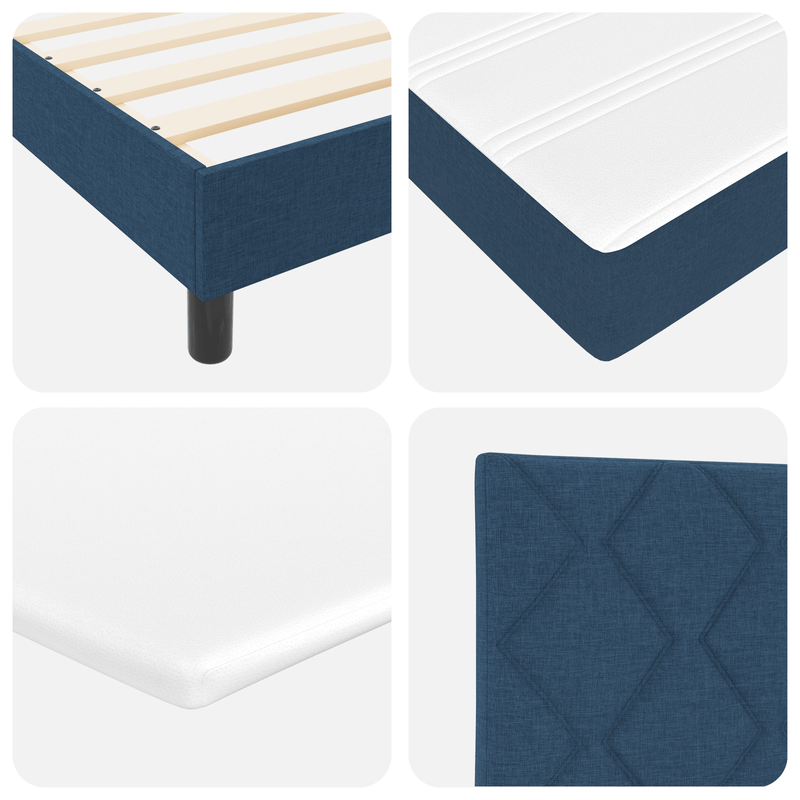 Casa si Gradina - Mobilier - Paturi si accesorii - Paturi - Pat Box Spring  cu Saltea Albastra 200x200 cm Textil - Infinity.ro