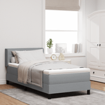 Casa si Gradina - Mobilier - Paturi si accesorii - Paturi - Pat cu arcuri  cu saltea Gri deschis 90x190 cm de la Fabrica - Infinity.ro