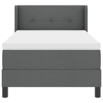 Casa si Gradina - Mobilier - Paturi si accesorii - Paturi - Pat cu arcuri  cu saltea gri inchis 90x200 cm din tesatura - Infinity.ro