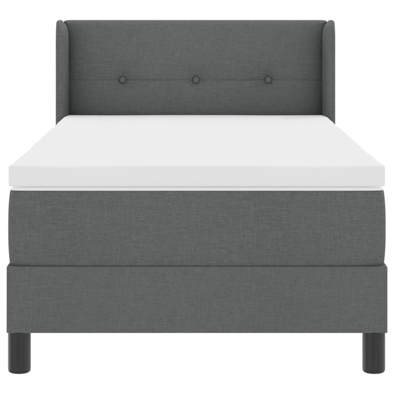Casa si Gradina - Mobilier - Paturi si accesorii - Paturi - Pat cu arcuri  cu saltea gri inchis 90x200 cm din tesatura - Infinity.ro