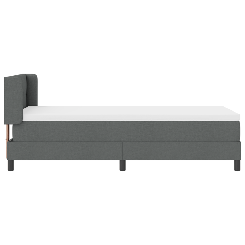 Casa si Gradina - Mobilier - Paturi si accesorii - Paturi - Pat cu arcuri  cu saltea gri inchis 90x200 cm din tesatura - Infinity.ro