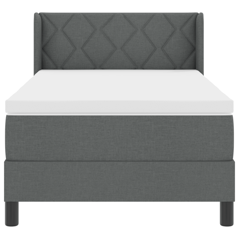 Casa si Gradina - Mobilier - Paturi si accesorii - Paturi - Pat cu arcuri  cu saltea gri inchis 90x190 cm din tesatura - Infinity.ro