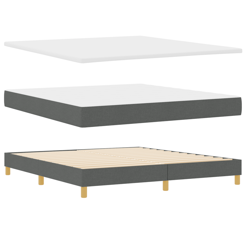 Casa si Gradina - Mobilier - Paturi si accesorii - Paturi - Pat cu arcuri  cu saltea Gri inchis 180x200 cm Material textil - Infinity.ro