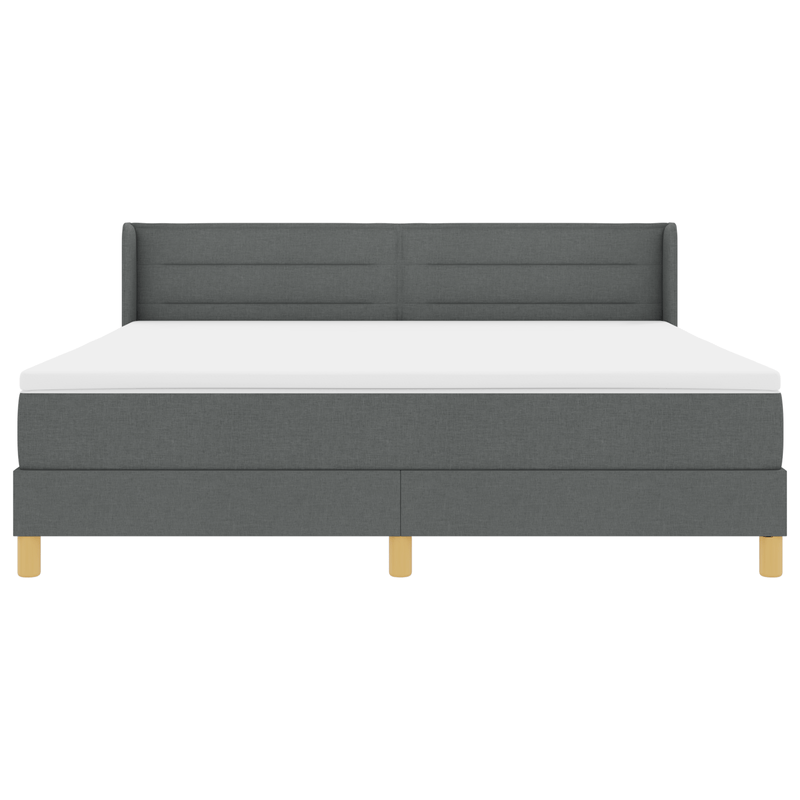 Casa si Gradina - Mobilier - Paturi si accesorii - Paturi - Pat cu arcuri  cu saltea Gri inchis 180x200 cm Material textil - Infinity.ro
