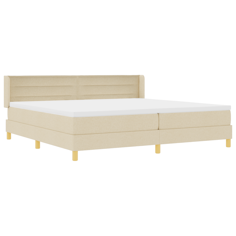 Casa si Gradina - Mobilier - Paturi si accesorii - Paturi - Pat cu arcuri  cu saltea crem 200x200 cm tesatura - Infinity.ro