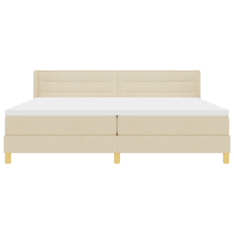 Casa si Gradina - Mobilier - Paturi si accesorii - Paturi - Pat cu arcuri  cu saltea crem 200x200 cm tesatura - Infinity.ro